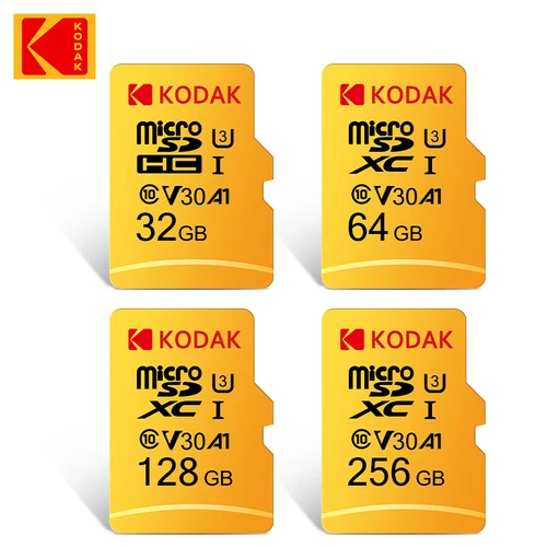 Imagen 2 del producto Tarjeta de memoria Kodak C10 U3 de alta velocidad V30 32GB Micro SD 64GB 128GB Tarjeta Microsd 256gb Mini tarjeta TF + lector de tarjetas