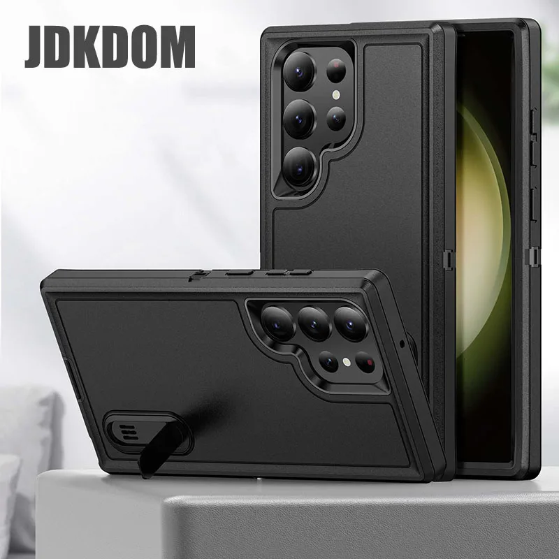 JDKDOM Shockproof Invisible Bracket Case For Samsung S26 S25 Edge S24 S23 FE Plus Ultra A37 A27 A17 A56 A36 A26 A16 A06 Cover