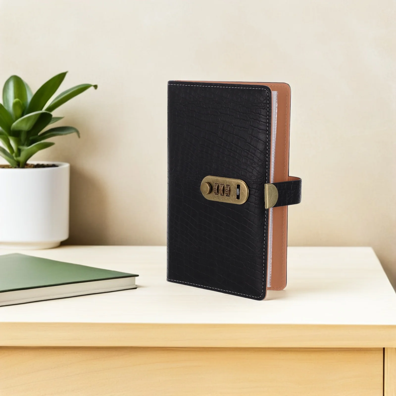 1 Piece Password Lock Ticket Holder Shockproof Material for Men Business Wallet with Multi-Functional Storage Layers