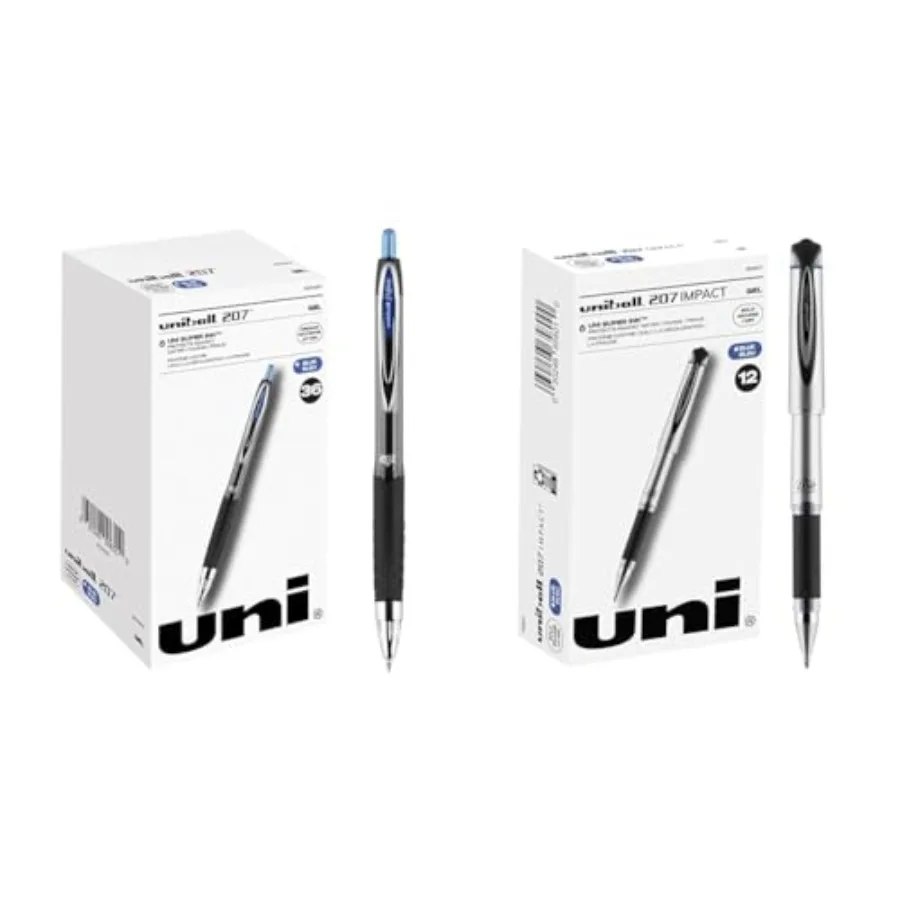 

Uniball Signo 207 Gel Pen 36 Pack 0.7mm Medium Blue Pens Bundle 207 Impact 1.0mm Bold Blue Ink Pens