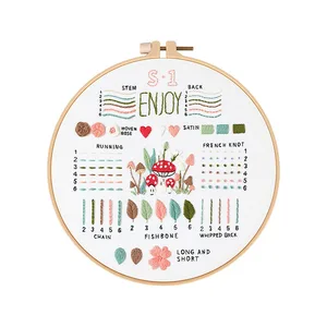 Bordado Starter Kit para Iniciantes, Stitches Practice Kit, Stamped Cross Stitch Sets com Ferramentas, 3 Sets 6 principais vendas bordadeiras - №1