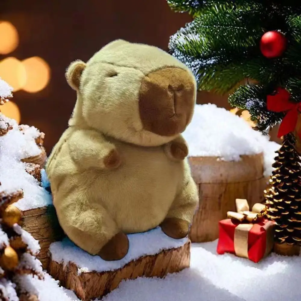 Cute Plush Capybara Hot Water Bottle Cover Stuffed Soll Winter Warm Capybara Plush Toy Cartoon Hand Warmer Pouch Christmas Gift