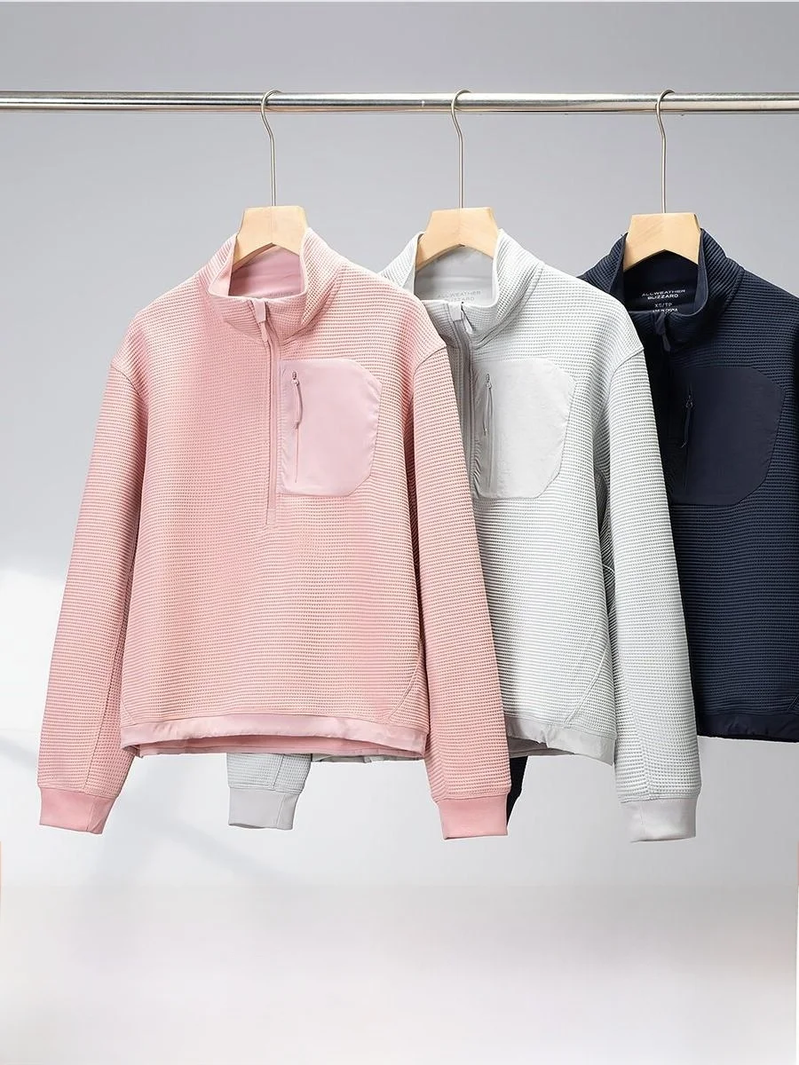 Ladies Outdoor Comfortable Breathable Half Zip Hoodie Trendy Couple Style Standard Fit Polyester Fiber Autumn Season Fashion