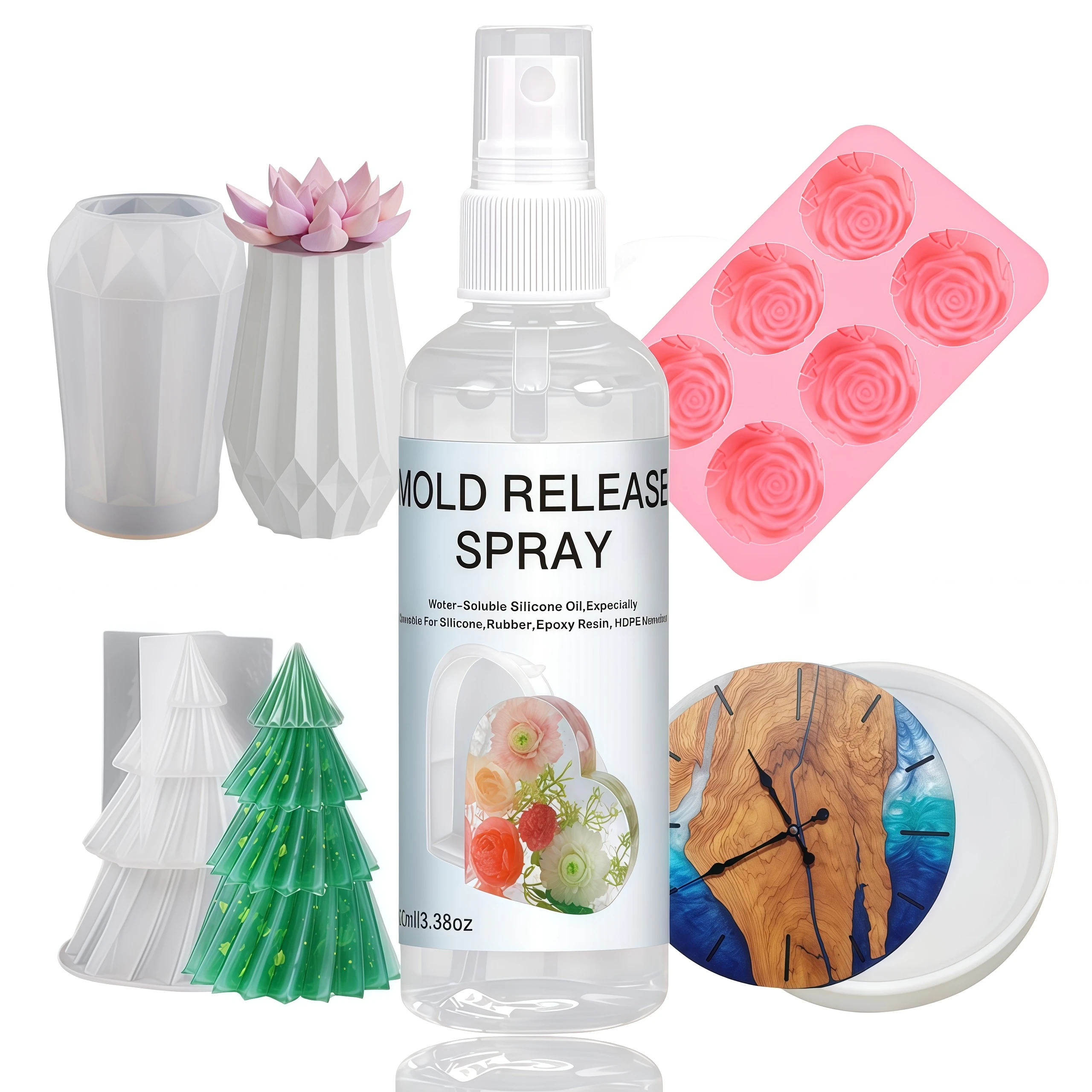 

[Спрей для удаления плесени] Антипригарный силиконовый спрей для снятия формы, легко демонтируемый для эпоксидной смолы, свечей и всех форм (100 мл/200 мл)