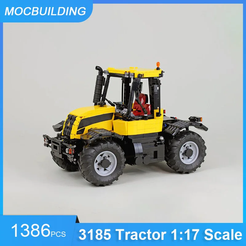 MOC Building Blocks 3185 Tractor 1:17 Scale Model DIY Assemble Bricks Transportation Collection Creative Xmas Toys Gifts 1386PCS