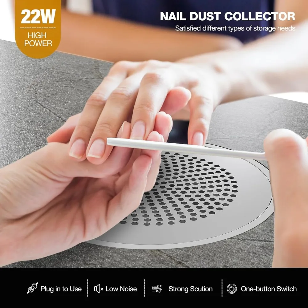 محطة أظافر طاولة مانيكير، محطة طاولة أظافر بإطار فولاذي، محطة عمل لصالونات التجميل مع فتحة تهوية كهربائية