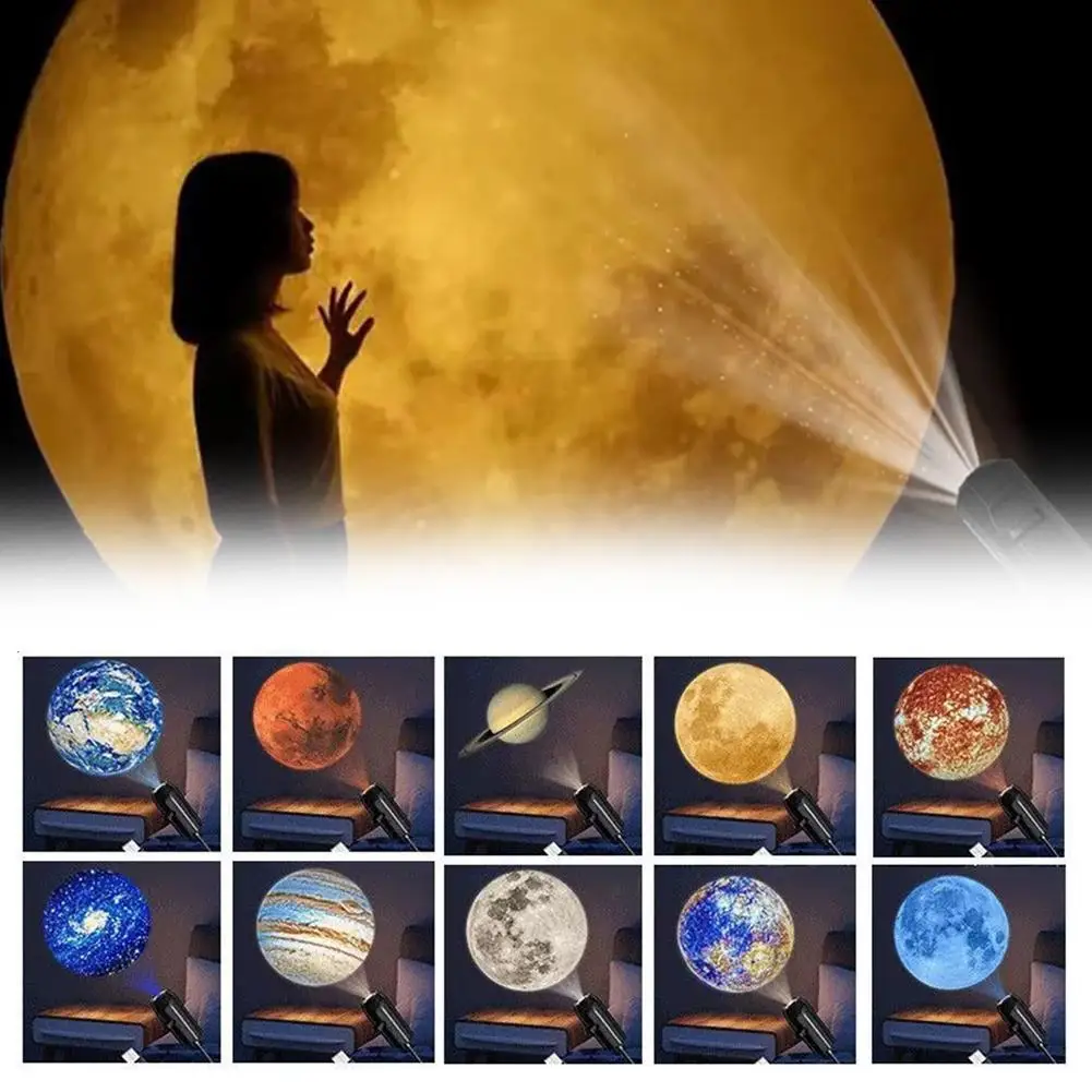 

USB Plug In Projection Light Starry Sky, Moon Light Bedroom Creative LED Ceiling Projection Light For Kids Party Gift