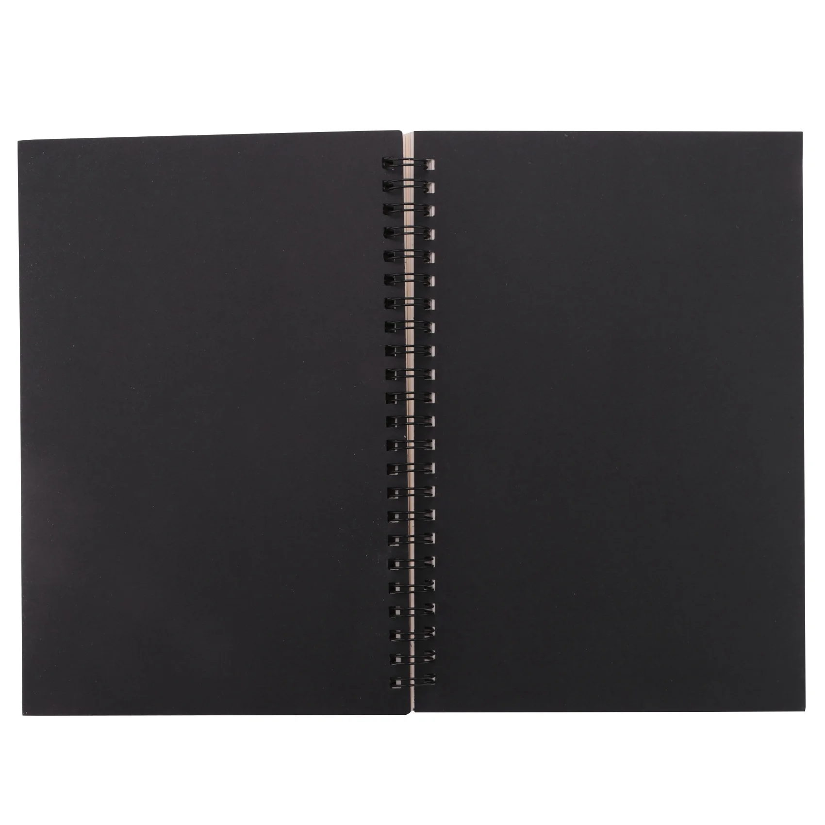 A24U 5Pcs A5 Black Spiral Notebook Blank Sketchbook Unruled Journal Pack Thick Blank Paper 50 Sheet 100 Unlined Pages