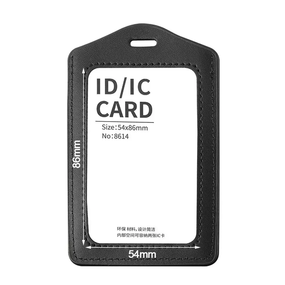 Porta carte di lavoro in vera pelle di alta qualità con cordino al collo Porta carte d'identità in tinta unita Porta badge aziendale