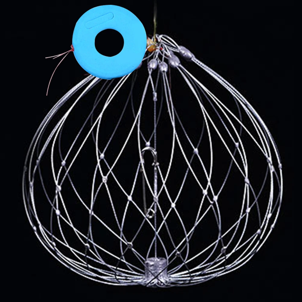 Fishing Crab Trap Net Automatic Open Closing Fish Baskets Steel Wire Collapsible Outdoor Fishing Accessories