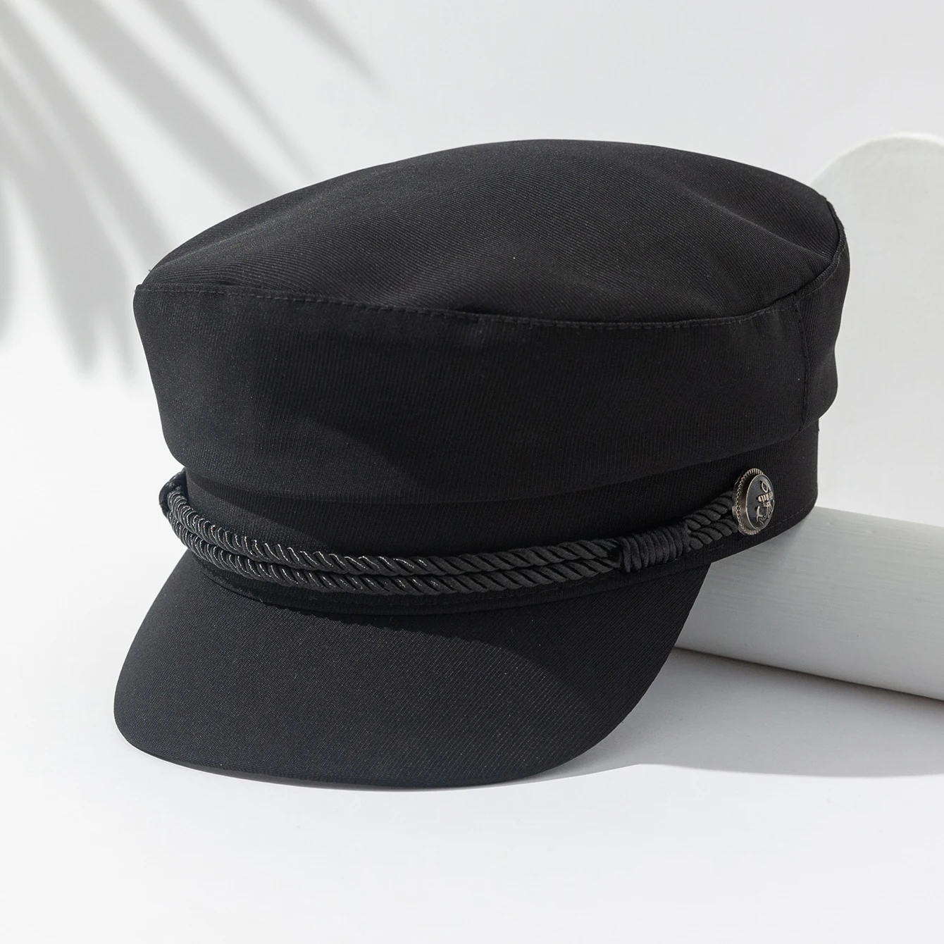 Double-Layered Rope Anchor Hook for Newsboy Cap with Classic Navy Sailor Design. Suitable for Both Casual and Formal Wear.