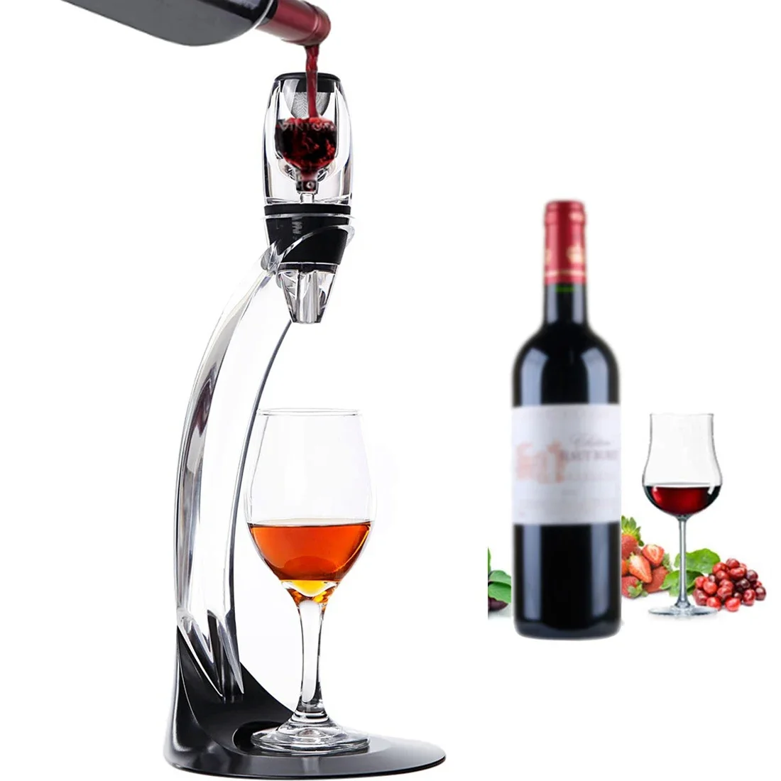 Professional Red Wine Decanter Pourer With Filter Stand Holder Vodka Quick Air Aerator For Home Dining Bar Essential Set