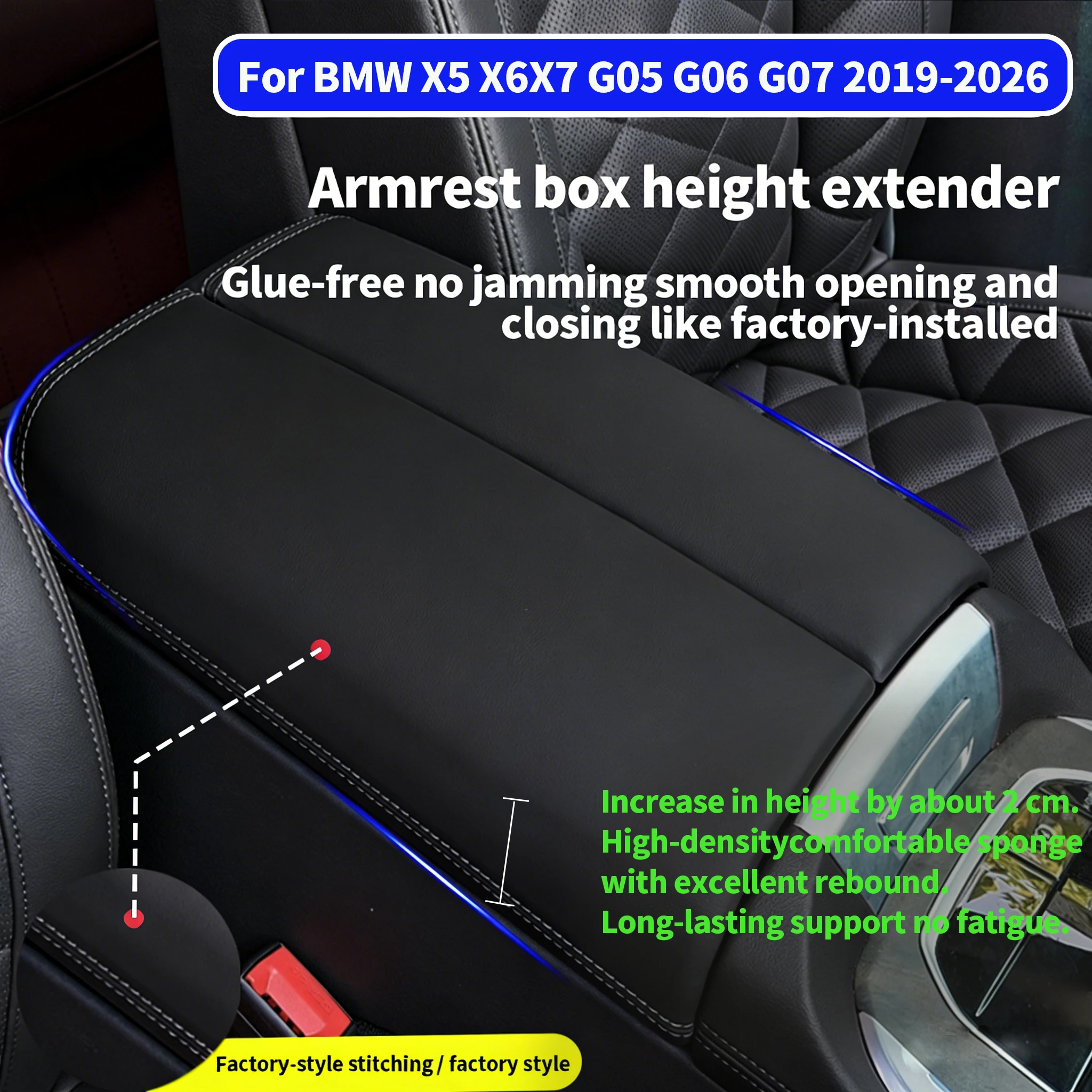 

For BMW5 seriesi5 X5X6X7 G60 G05 G06 G07 2019-2026 Handbag compartment heightening pad cover protection kit accessories supplies