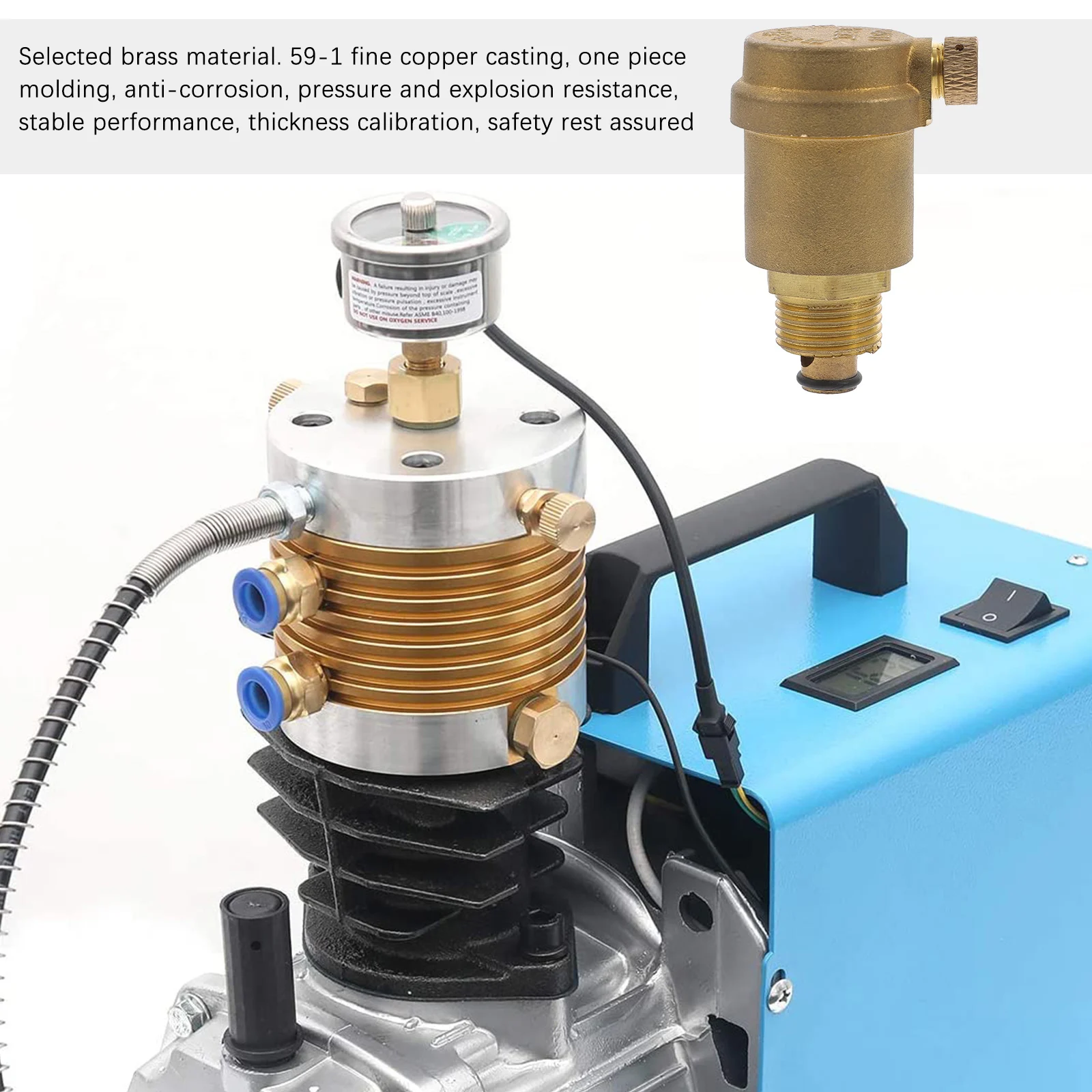 

Brass Automatic Exhaust Valve Durable Pressure Resistant High Sensitivity Air Nozzle Water Systems Stainless Steel Filter -10℃