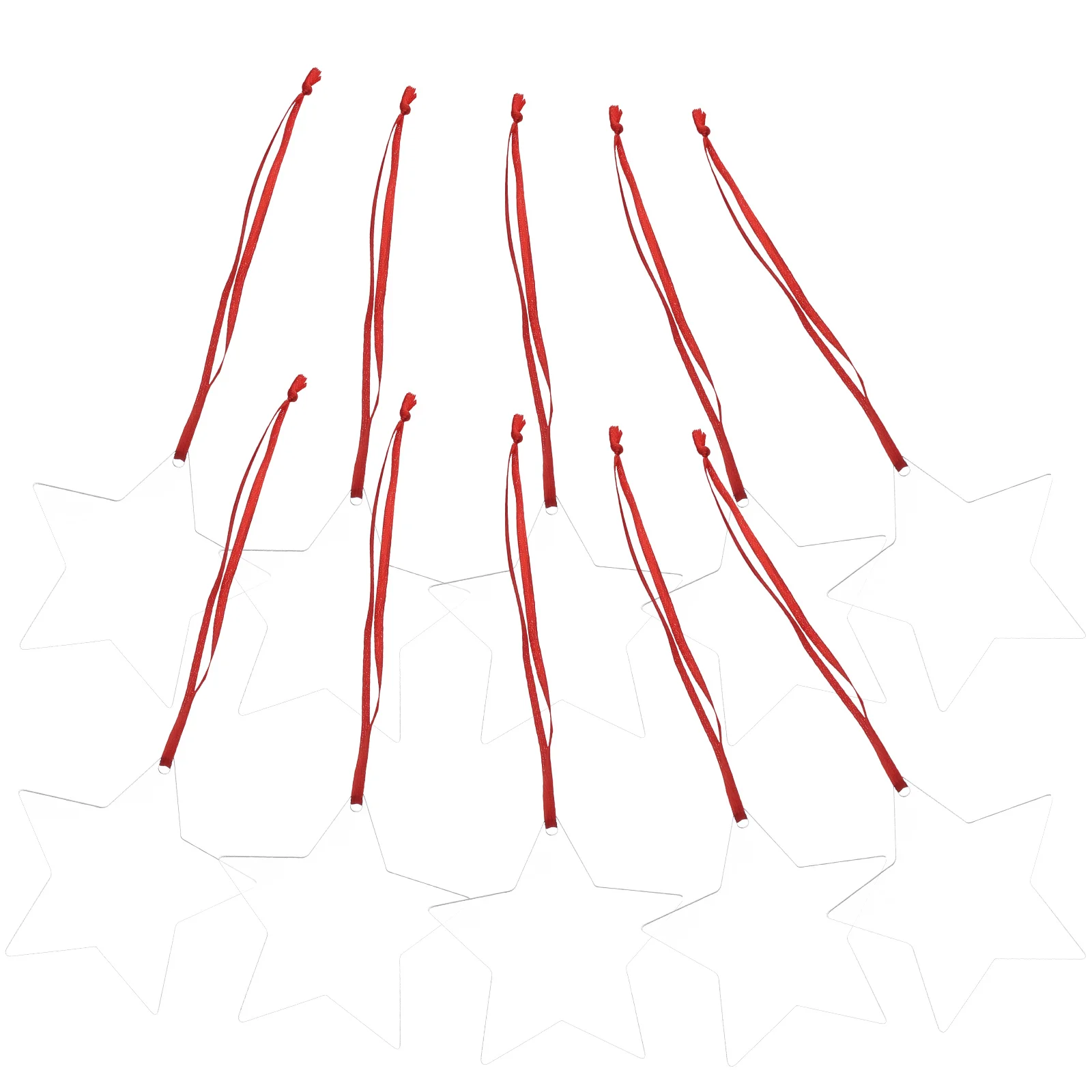 

10 Pcs Christmas Tree Pendant Clear naments DIY Heat Transfer Hanging Decor Acrylic Xmas Layout Prop Jewelry Accessories