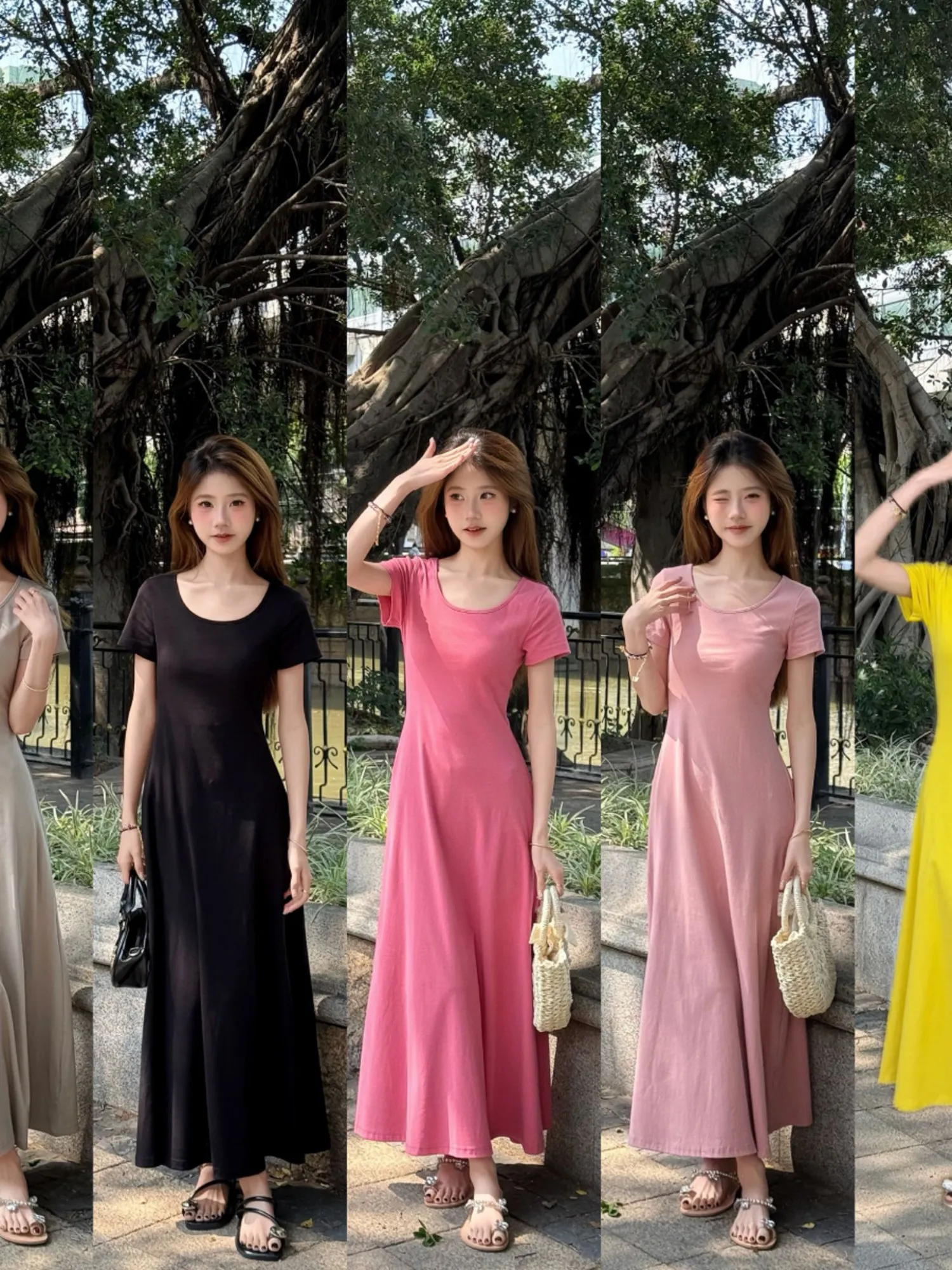 

Повседневная женская юбка А-силуэта малого размера с круглым вырезом, длинная, для лета, для работы, с высокой талией, из смесового полиэстера и хлопка