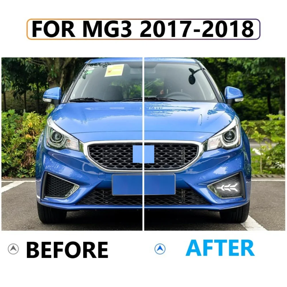 For MG MG3 2017-2018 Yellow White Blue Turning Signal Waterproof ABS 12V Car DRL LED Daytime Running Light Fog Frame Cover