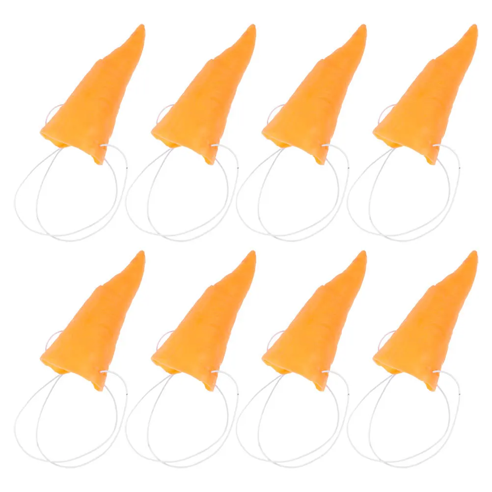 

8Pcs Carrot Nose Costume Prop Vinyl Material for Snowman Witch Clown Party Accessories DIY Winter Holiday Ornaments