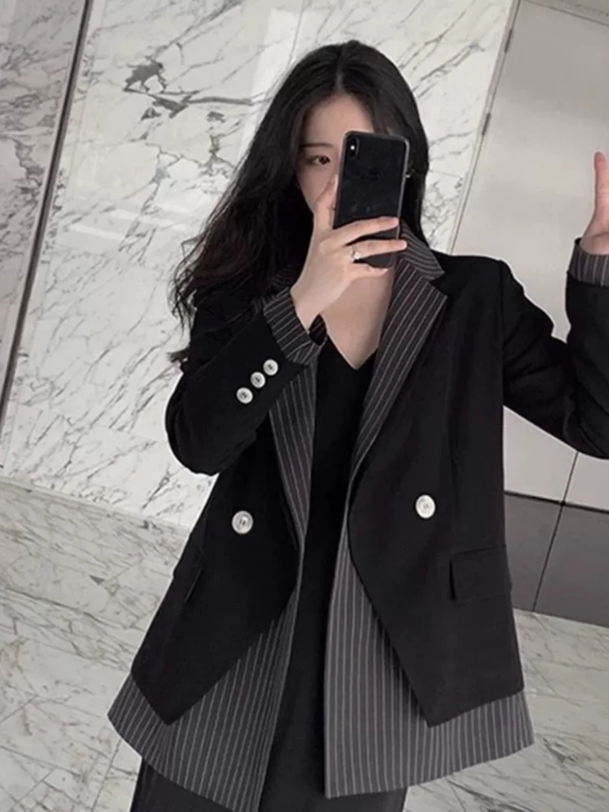 plus Size Women's Casual Loose Fit Short Sleeve Suit Jacket Autumn Fashion Street Style Small Western Wear for Heavy Girls