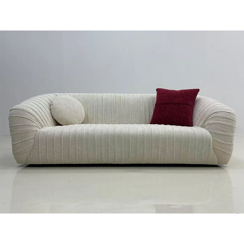 

Modern simple pleated leather meeting sofa home living room leisure sofa