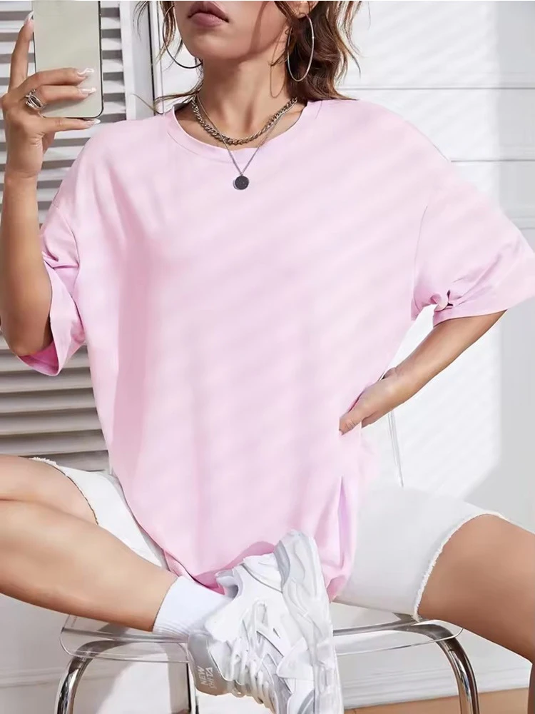 Fashion Solid Color T Shirts Men Women High Quality T-shirt Round Neck Short Sleeve Hip Hop Tee Shirt Streetwear
