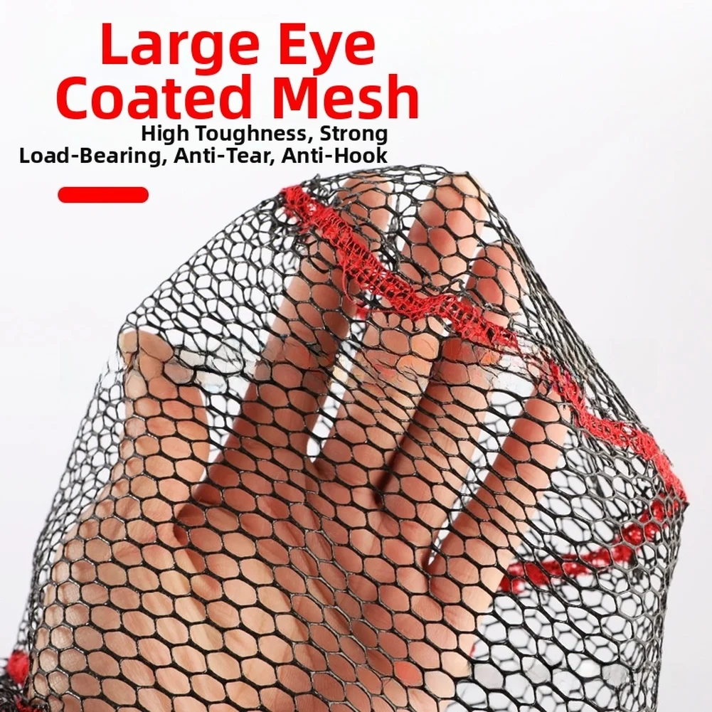 Lightweight Fishing Net for Stream For lure Fishing Aluminum Alloy Frame with Coated Mesh 22cm Diameter 18cm Depth Size view 6