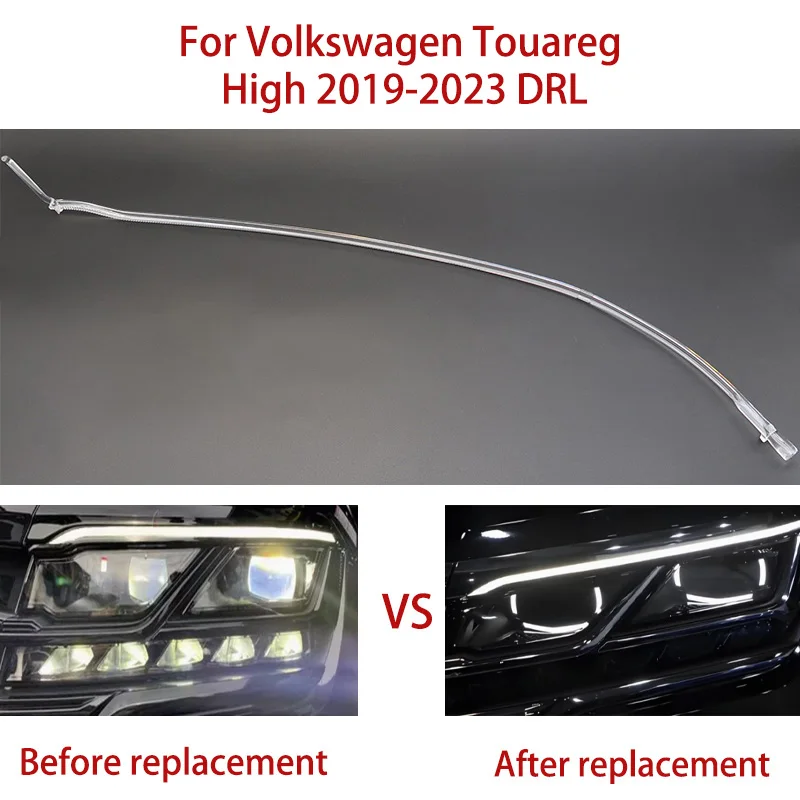 

Модуль источника света подходит для Volkswagen Touareg White Light Angel Eye 2019-2023, светодиодный балласт автомобиля, направляющая полоса света DRL