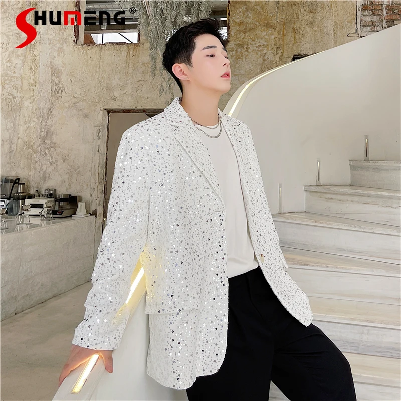 

Men's 2025 Autumn Winter New Trend Tailored Coats Male Stylish Fashion Suit Jackets High-End High Street Sequin Delicate Blazers