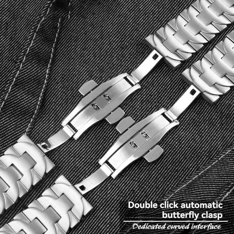 Accesorios de 24mm, pulsera de reloj para correa Panerai, banda de acero para hombre PAM441 111, cadena de reloj con hebilla de mariposa de acero inoxidable sólido