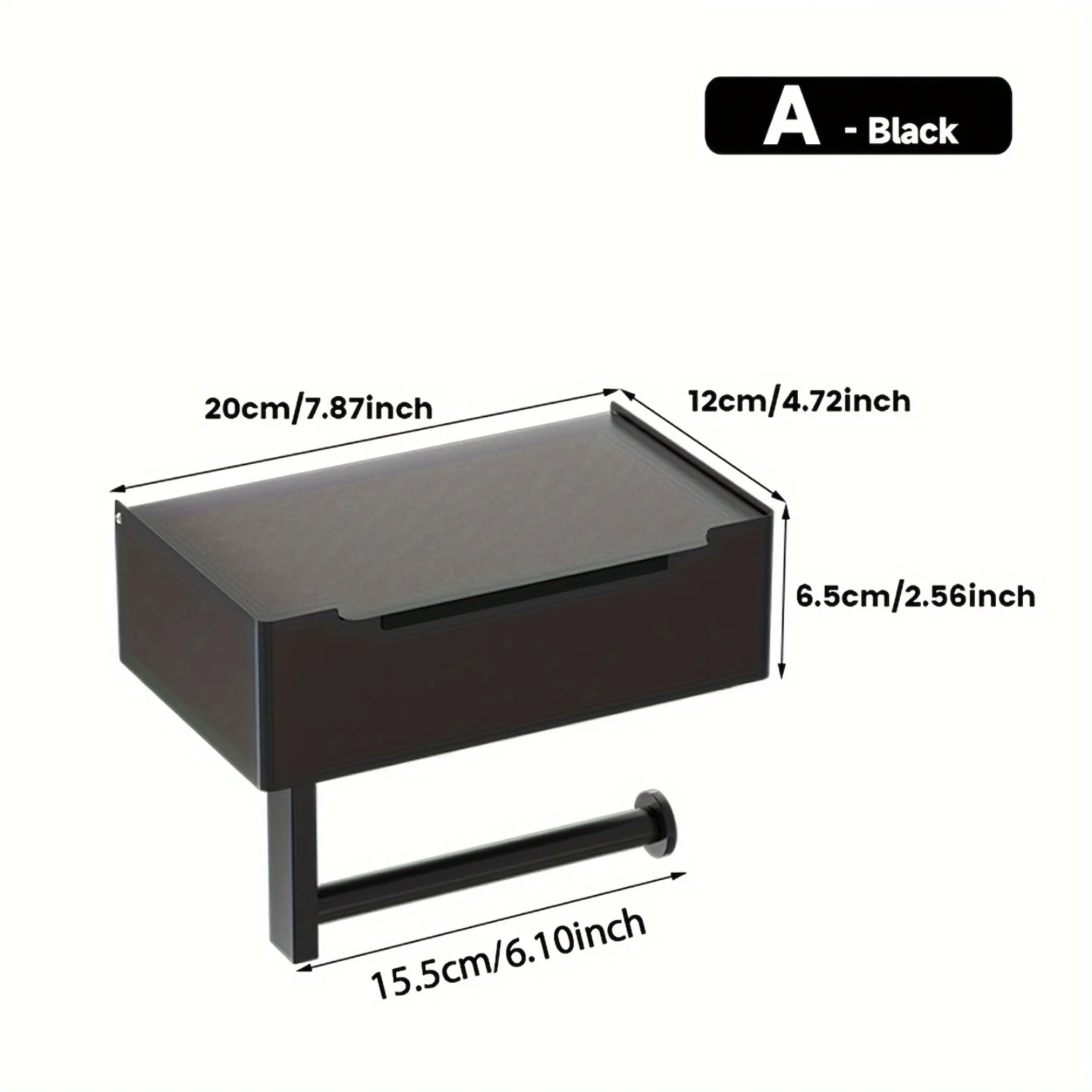 1pc All-In-One Toilet Paper Dispenser With  Shelf - Wall Mounted, Waterproof Design For Bathroom