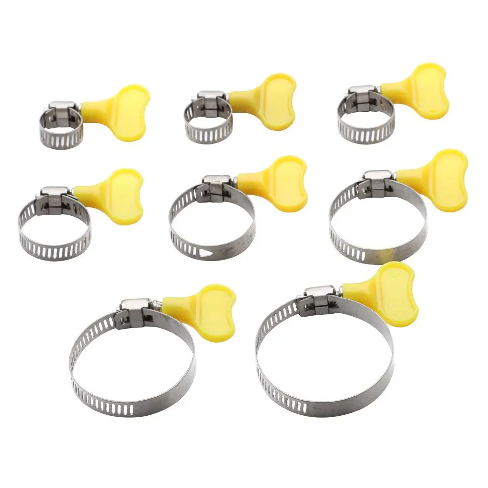 Morsetto per tubo flessibile con manico giallo in acciaio inossidabile tubo per acqua circolare per tubo flessibile del carburante clip di fissaggio per tubi dell'acqua morsetti per tubi a cerchio