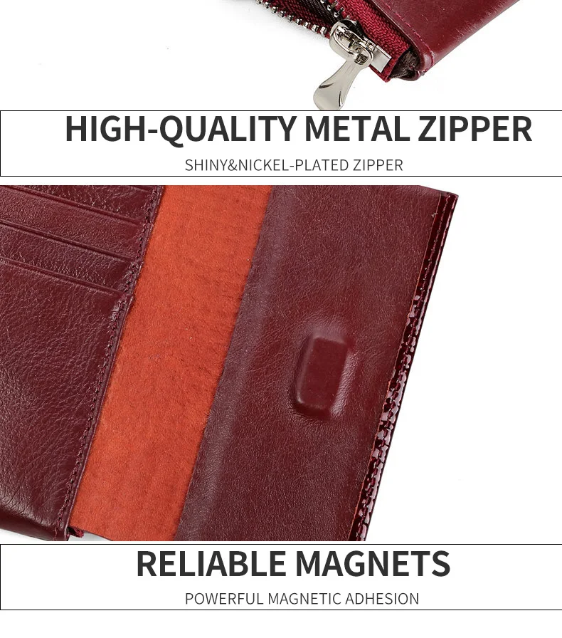 Damen-Lederbrieftasche mit RFID-Schutz, mehrere Kartenfächer, kurze Magnetverschluss-Geldbörse aus Rindsleder, kleine Retro-Geldbörse für Bargeld und Münzen, Damen-Geldklammer – Detail 18