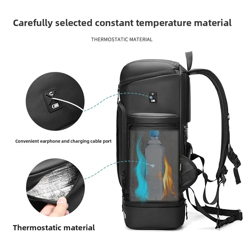 Off-the-road Backpack Men's Large-capacity Leisure Outdoor Business Trip Sports Travel Bag Dry and Wet Separation Multifunctiona