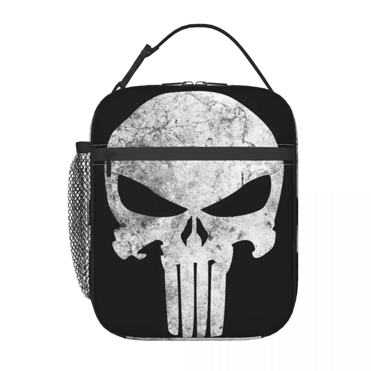 Custom Punisher Skull Grunge Insulated Lunch Bags for Women Portable Thermal Cooler Food Lunch Box Work School Travel