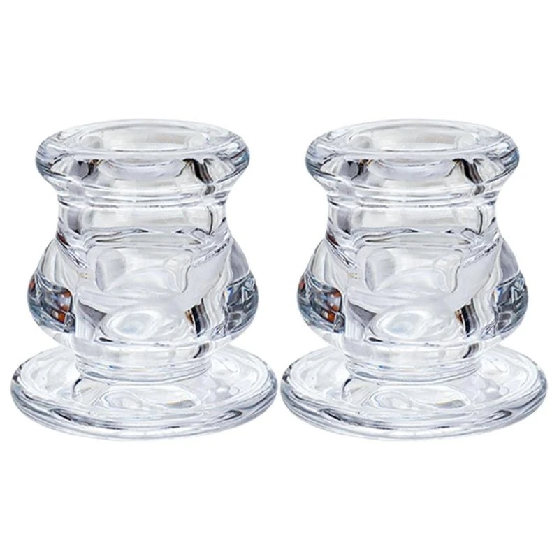 โมเดิร์นเชิงเทียนแก้วเรียว 2 แพ็ค, ล้างเชิงเทียนตารางสําหรับงานแต่งงานที่ใกล้ชิดและตกแต่งห้องนั่งเล่น