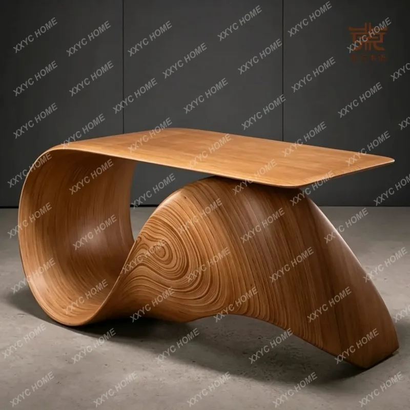 XXNew Chinese Style Solid Wood Coffee Table 2026 Creative Irregular Design Desk Office Table