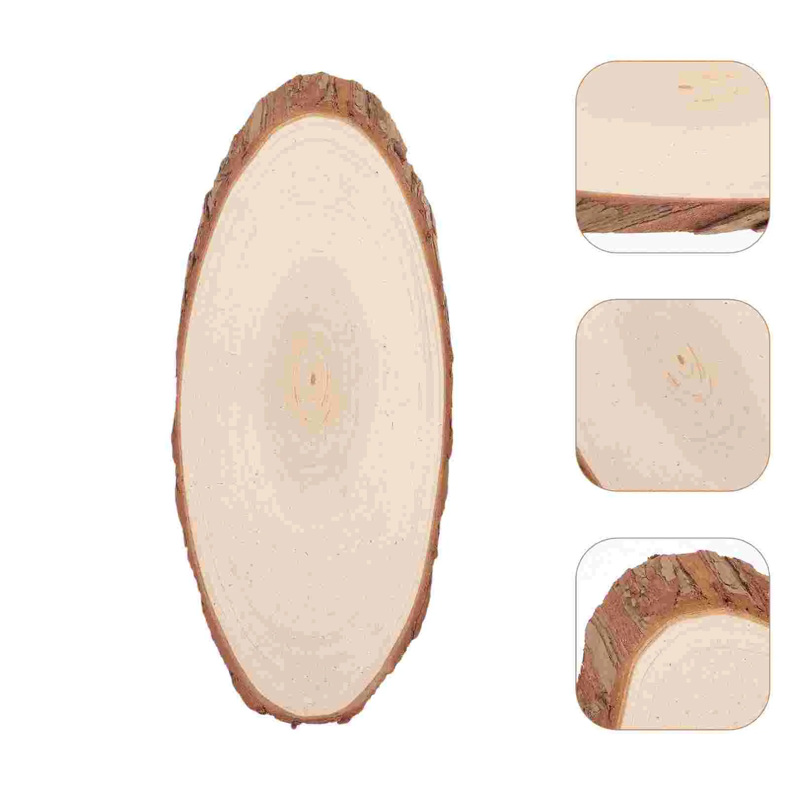 Blank Wood Chip Door Sign Work Office Desk Decor Log Slice Oval Wooden DIY Circle