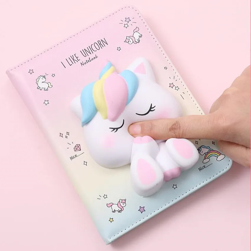 Squishy Kawaii 3D Decompression Notebook Bunny Student Planner Color Pages Diary With Gifts Packing School Supplies