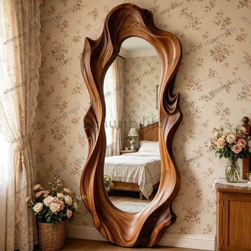 LD Luxury Floor Mirror Nordic Standing Girls Bedroom Funky Bathroom   Moving Mirror Full Body Espelhos Home Decorations