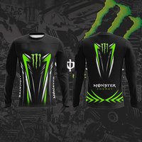 Monster Energy Cool Trendy Versatile Loose Comfortable Breathable Quick Drying Summer Men's Sports Round Neck Long Sleeve Tees
