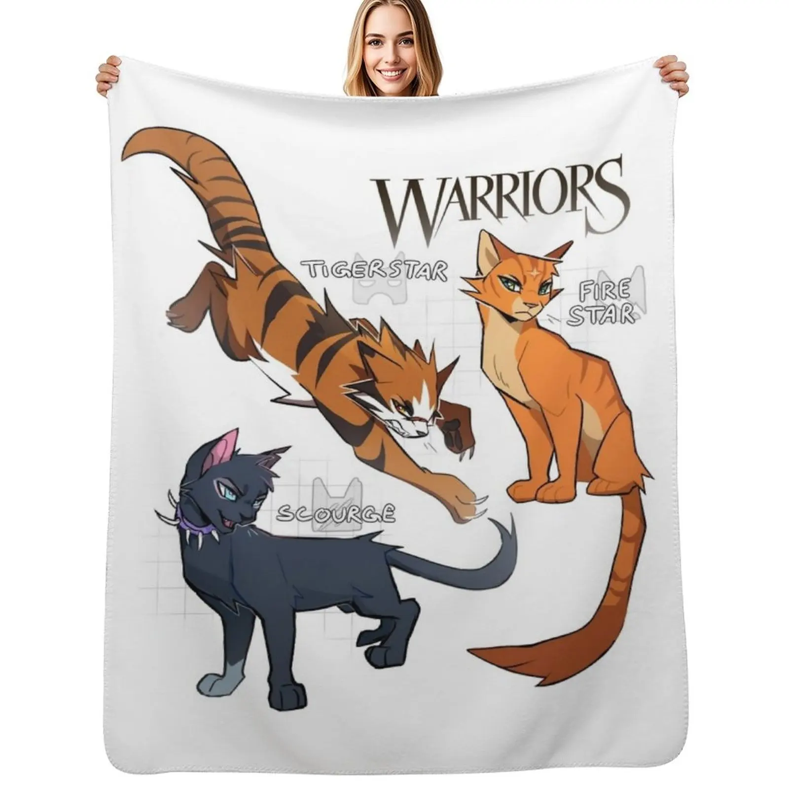 Firestar, Tigerstar and Scourge from Warrior Cats - The Darkest Hour Throw Blanket anime Decorative Sofas Multi-Purpose Blankets