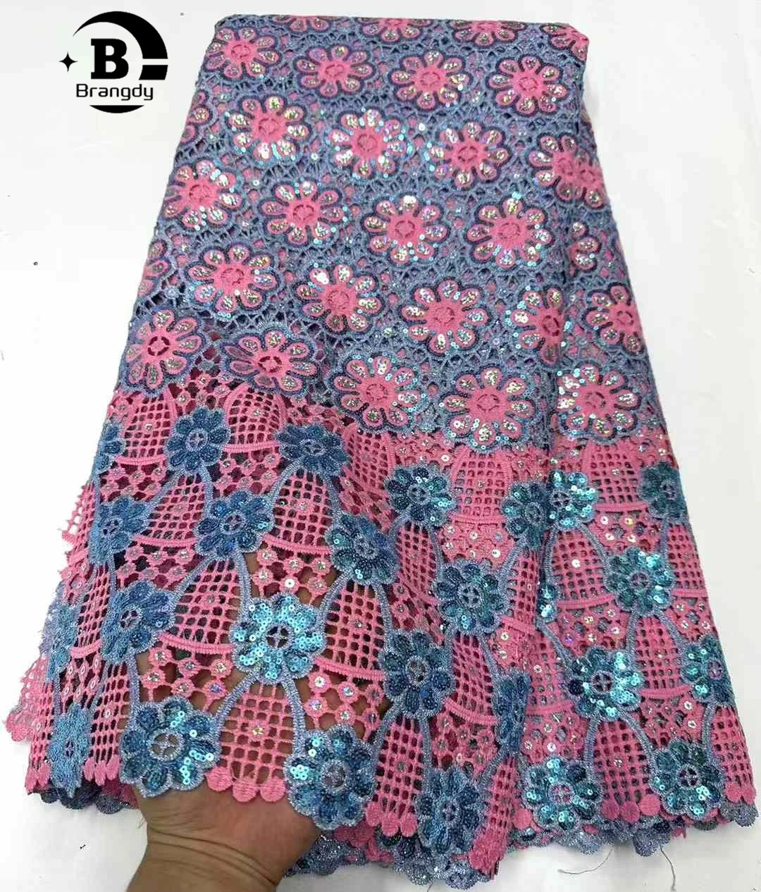 Brangdy Swiss Voile Lace African Lace Fabric 2025 Wysokiej jakości haft Nigeryjska sucha koronkowa tkanina dla kobiet Suknia ślubna