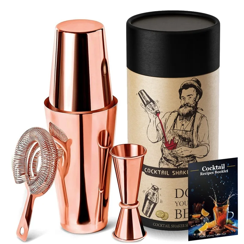 3pcs/set 304 Stainless Steel Boston Wine Mixer Shake Shaker Bar Cocktail Mixing Tools Home Cocktail Mixing Tools Martini Drink