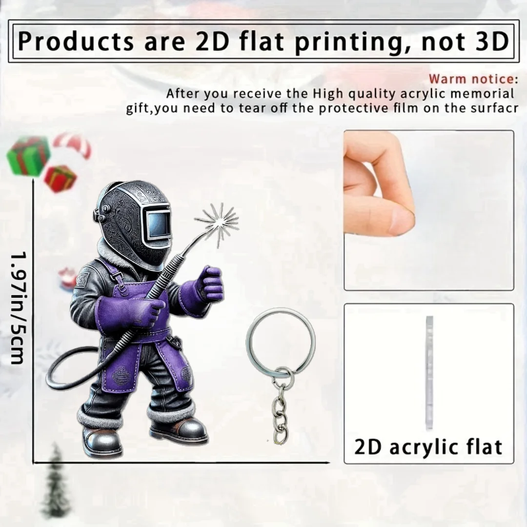 رواية لحام قلادة المفاتيح لحام تحت عنوان 2D شقة الاكريليك حلية سحر شنقا الديكور للسيارة/حقائب/المعفلة/حفلة/هدية