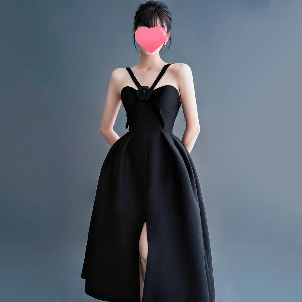 

Modern Style Jersey Draped A-line Halter Midi Dresses Homecoming Dresses Pastrol Unisex Chinese Style Formal Casual Simple