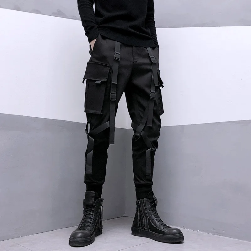 

2024 Spring New Models Chaopai High Quality Black Casual Pants Lady Multiple Pockets Hip Hop Fashions Work Pants