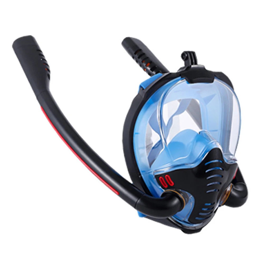 Snorkeling Mask Double Tube Silicone Full Dry Diving Mask Adult Kids Swimming Mask Diving Self Contained Underwater Breathing