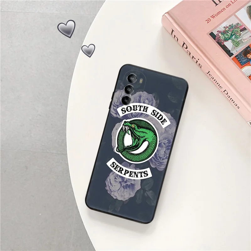 Silicone Black Phone Case for Motorola G72 G53 G73 G9 G50 G51 G60 G71 5G G22 G32 G52 Riverdale Serpents Edge 30 20 40 Pro Cover