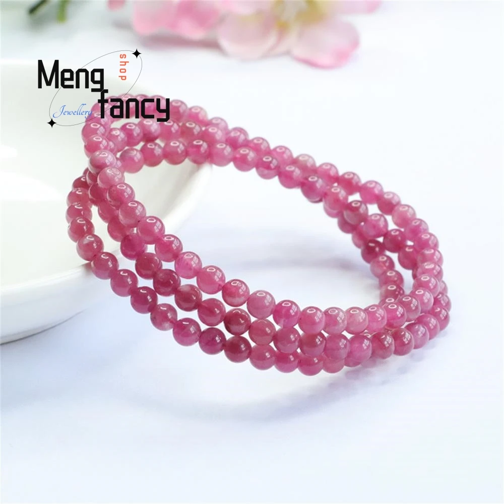 Natural Tourmaline Exquisite Elegant Simple High-grade Bracelet Brazilian Full Red Crystal Coloured Popular Fashion Jewellery