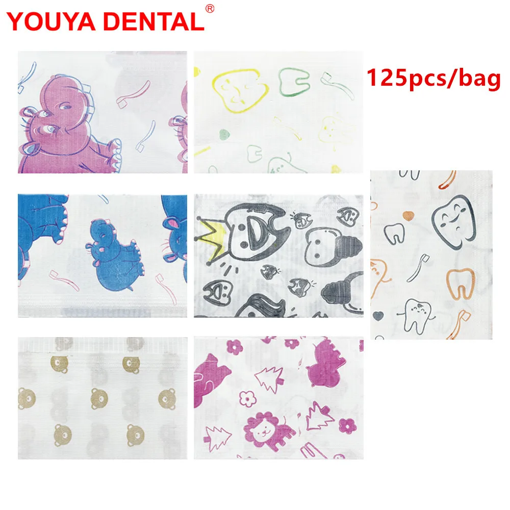 

125pcs Kids Dental Bibs Disposable Cute Scarf Waterproof Tattoo Clean Pad Chest Towel Table Covers Napkins Tattoo Accessories